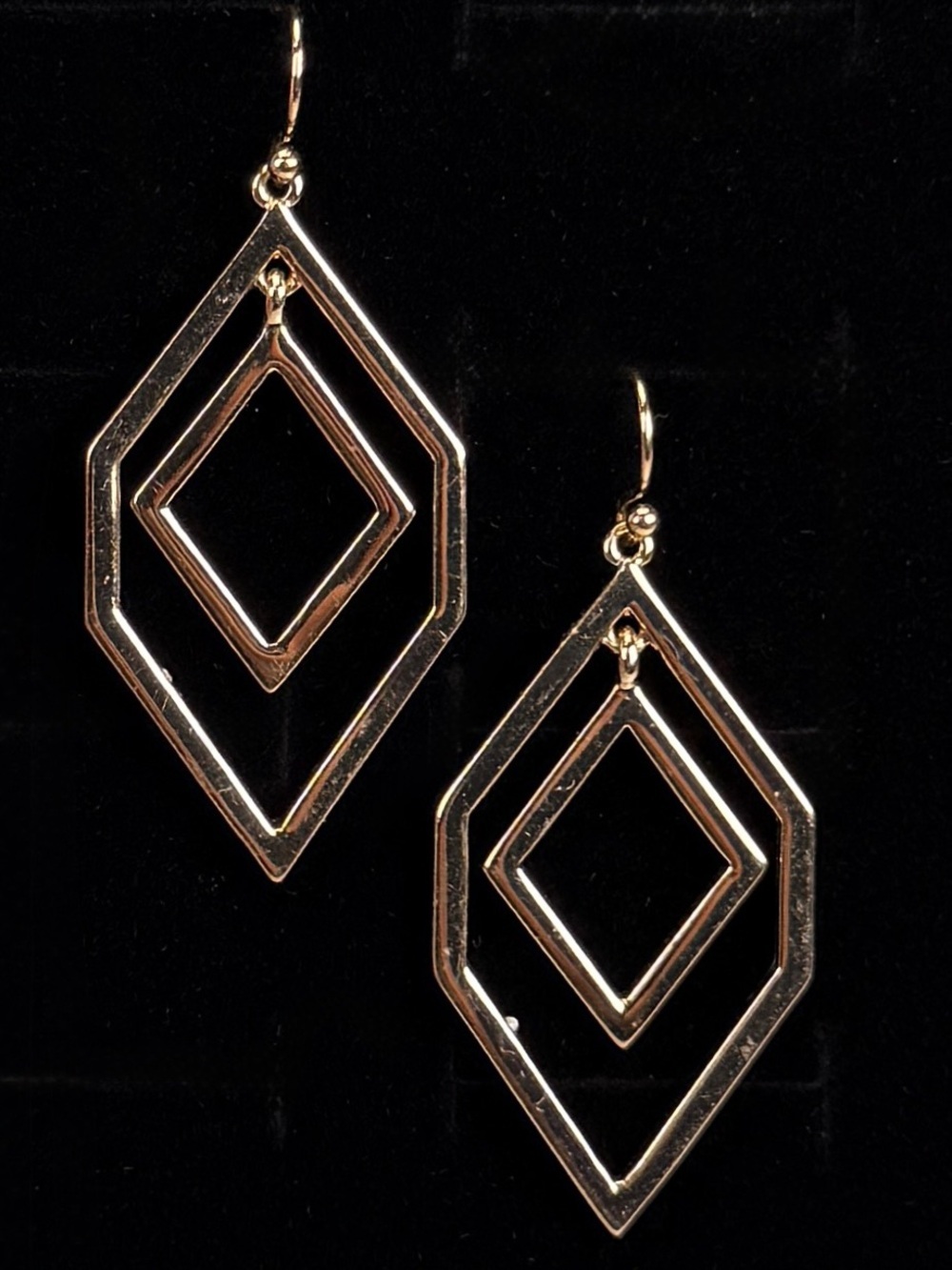 Goldtone Karl Geometric Pierced Dangle Earrings